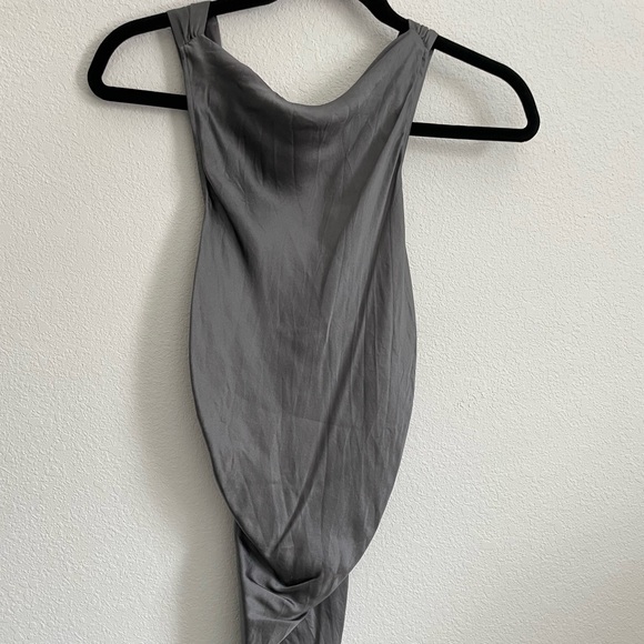 Reformation casette silk dress in shale - Picture 9 of 13